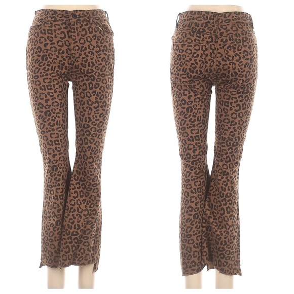 DL1961 Bridgette cropped high rise instasculpt jeans jaguar cheetah print Sz 26 - Picture 2 of 12